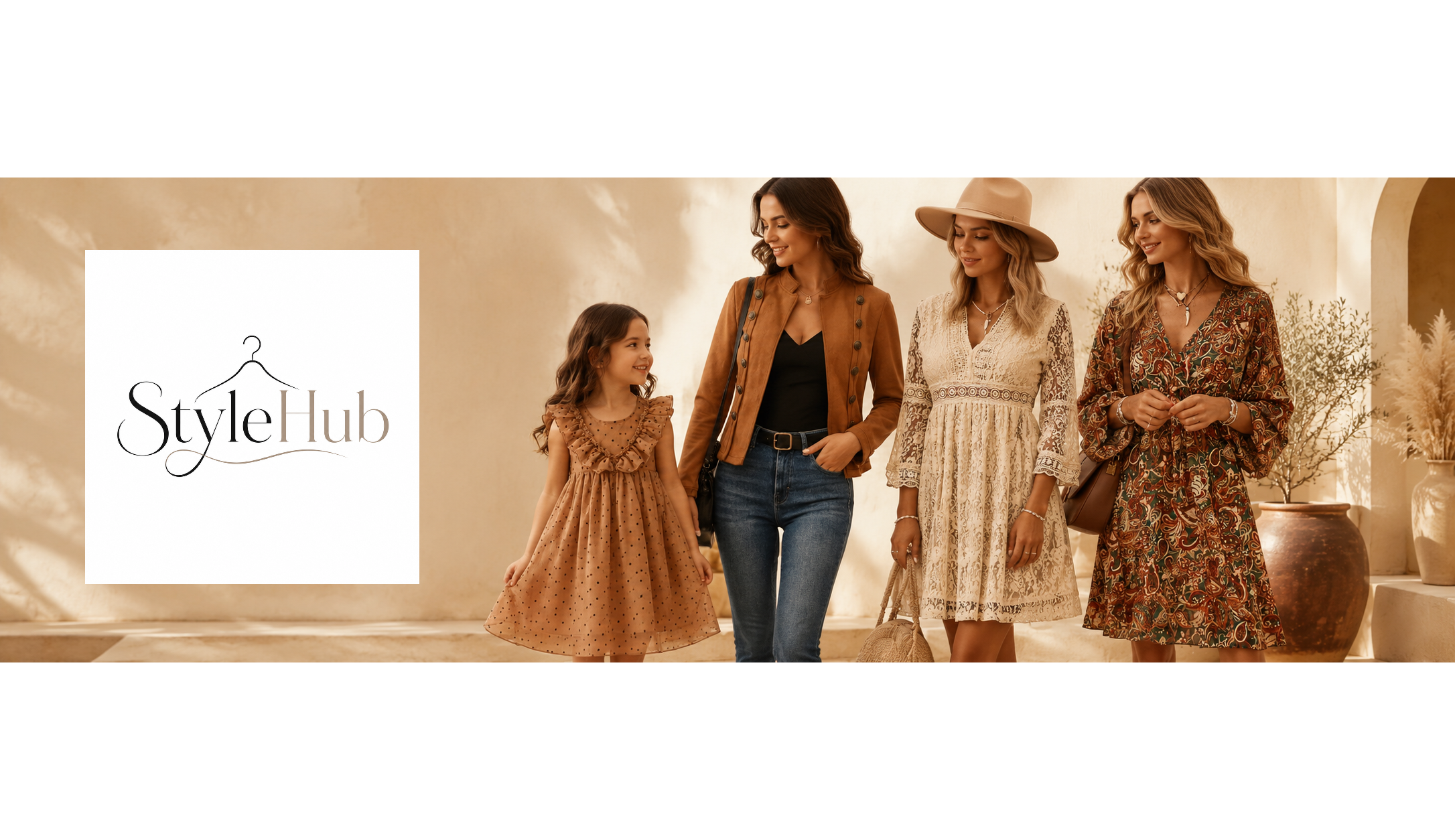Women and child modeling clothing available from StyleHub Company